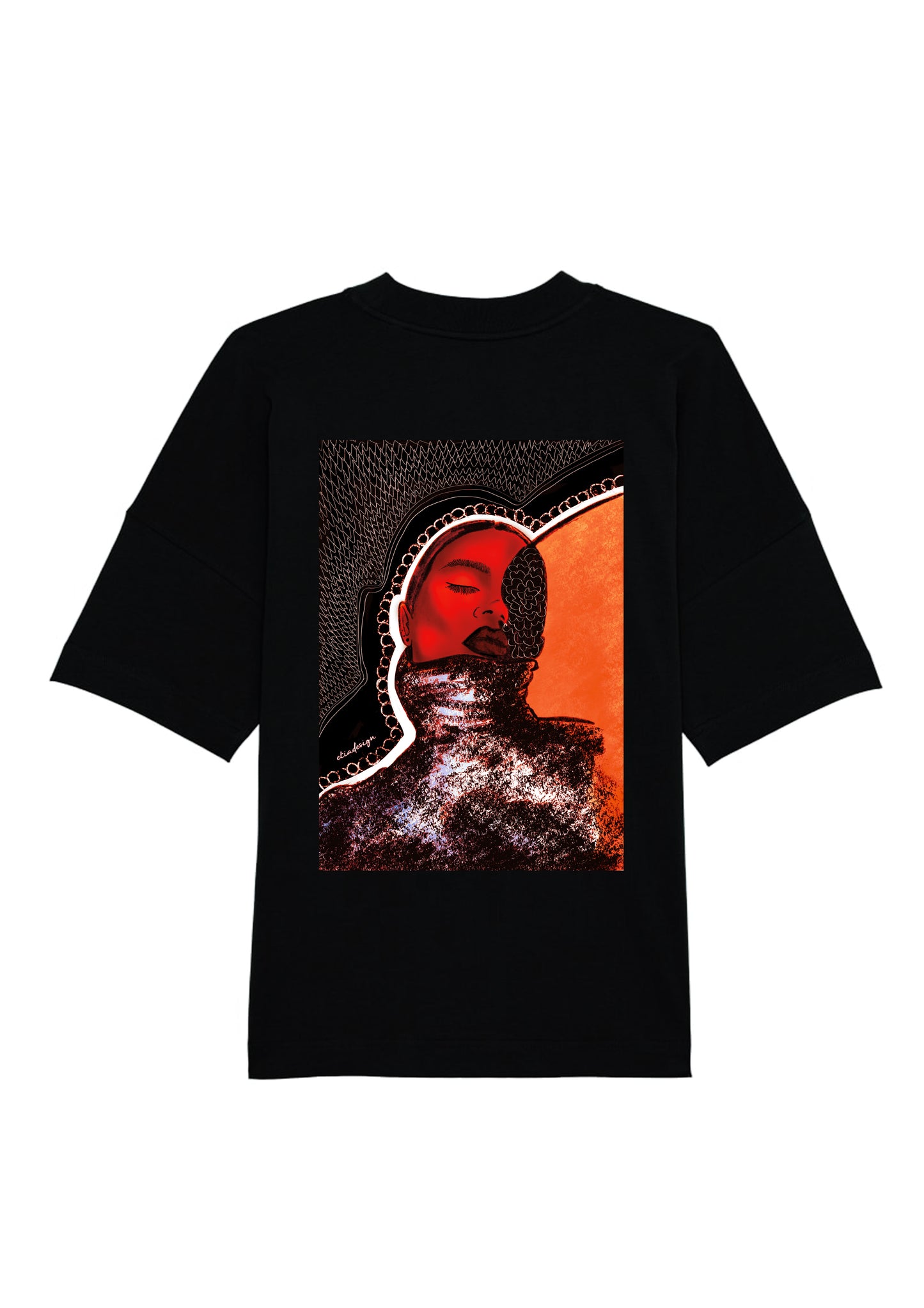 Sunset - Drop shoulder, crew neck organic cotton T-shirt
