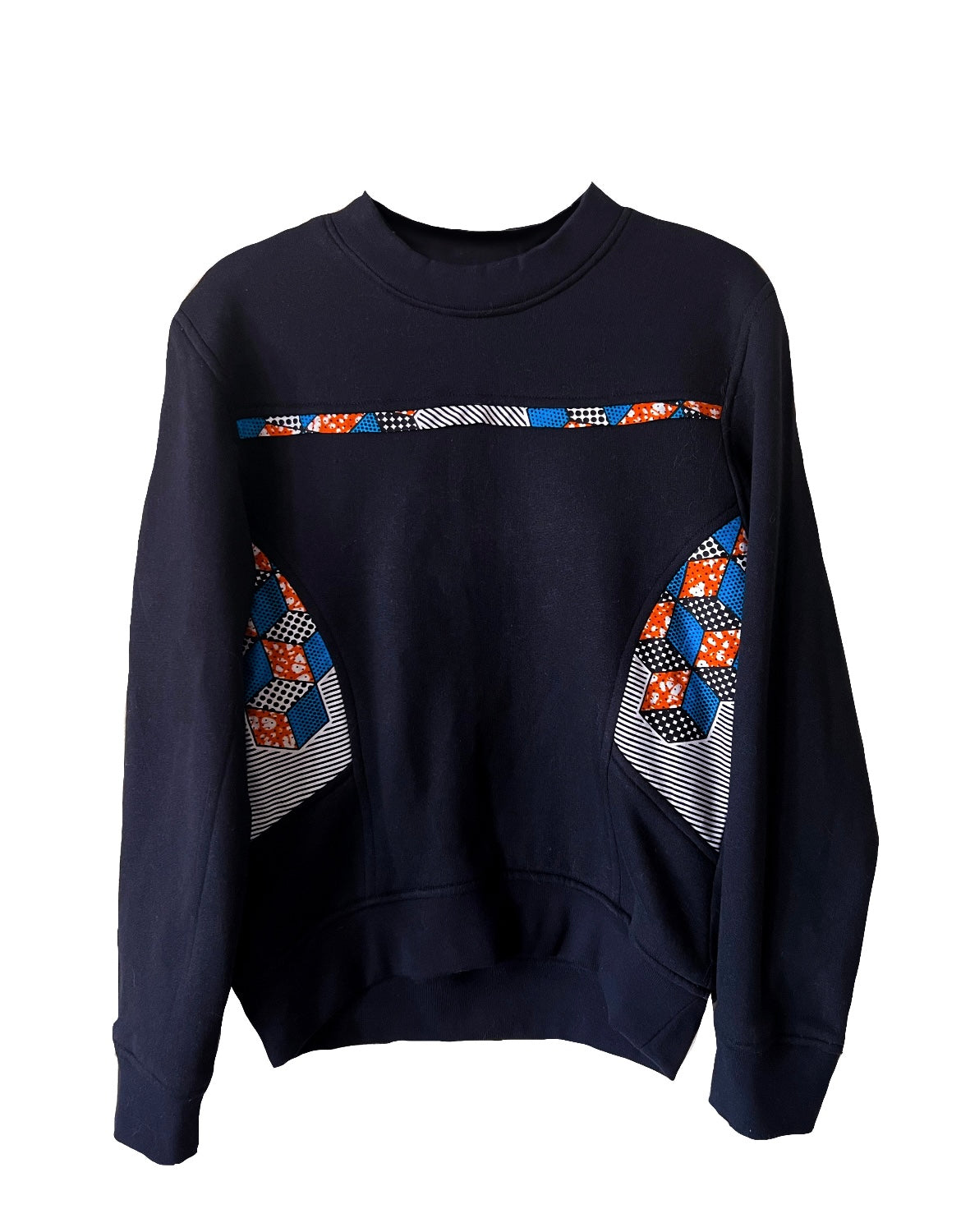 Women's Black & Blue orange cropped women’s Sweatshirt
