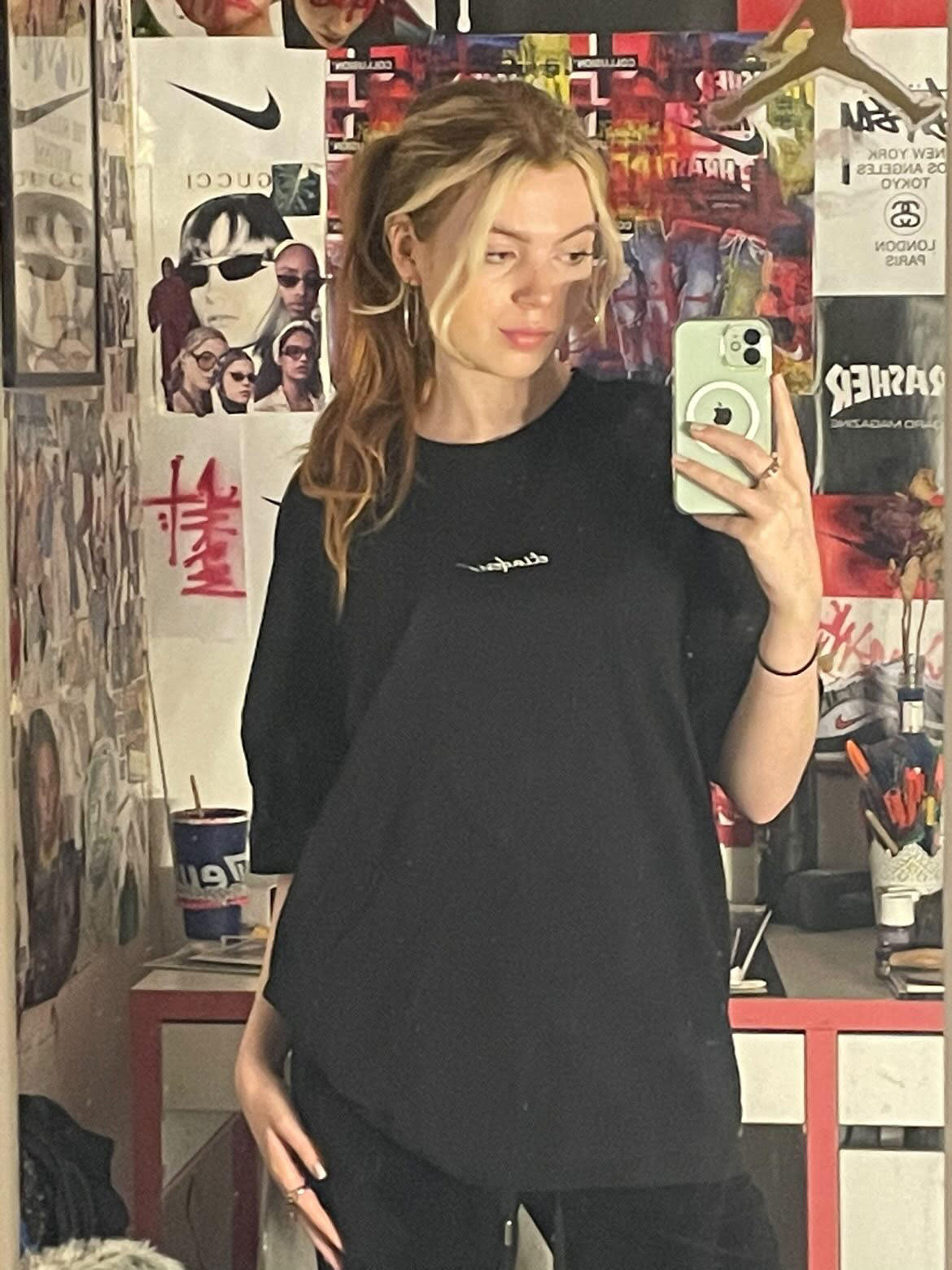 Short Sleeve Oversized Black Organic Adult unisex T-shirt