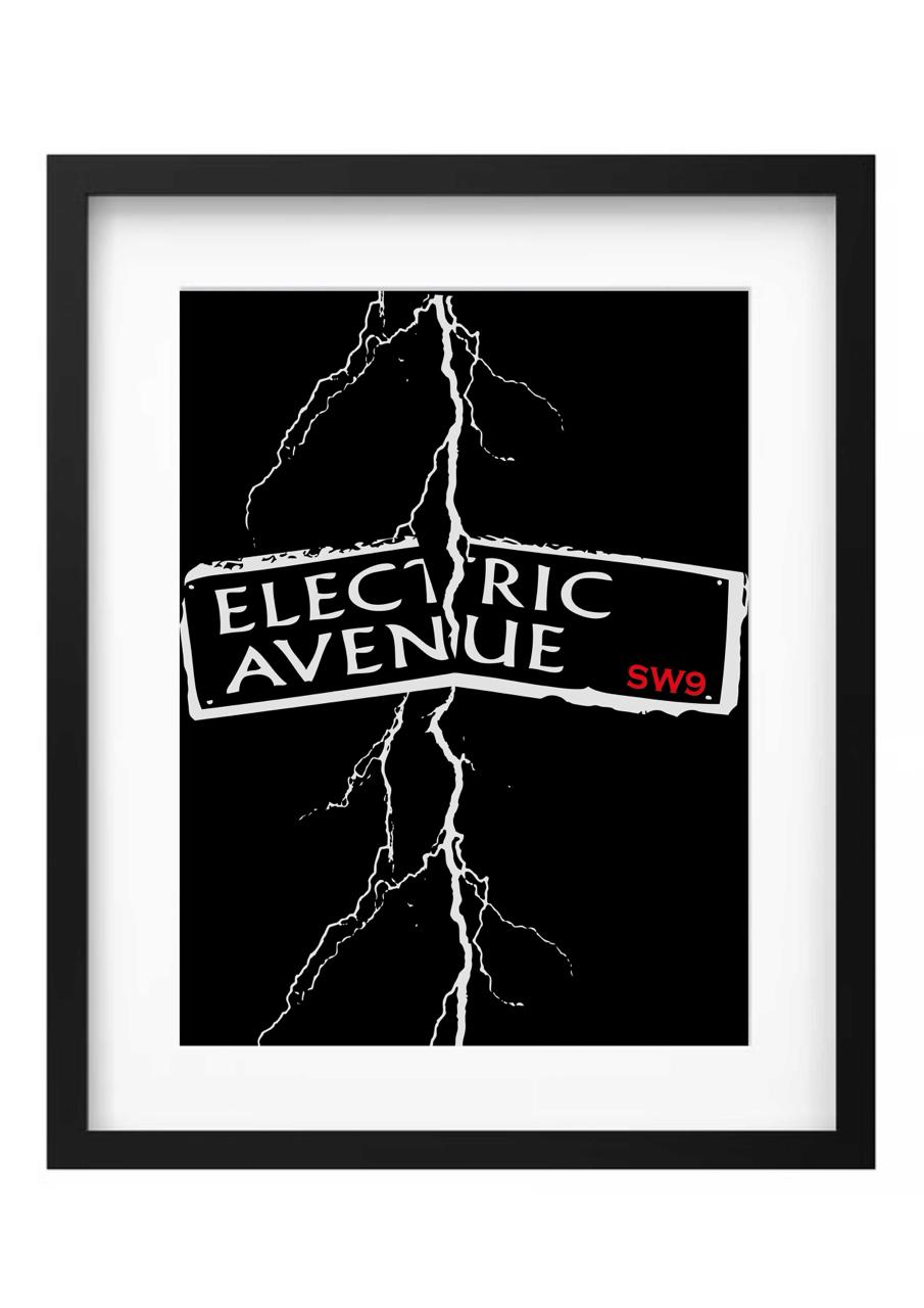 Unframed Electric Avenue Digital Art Print on White board