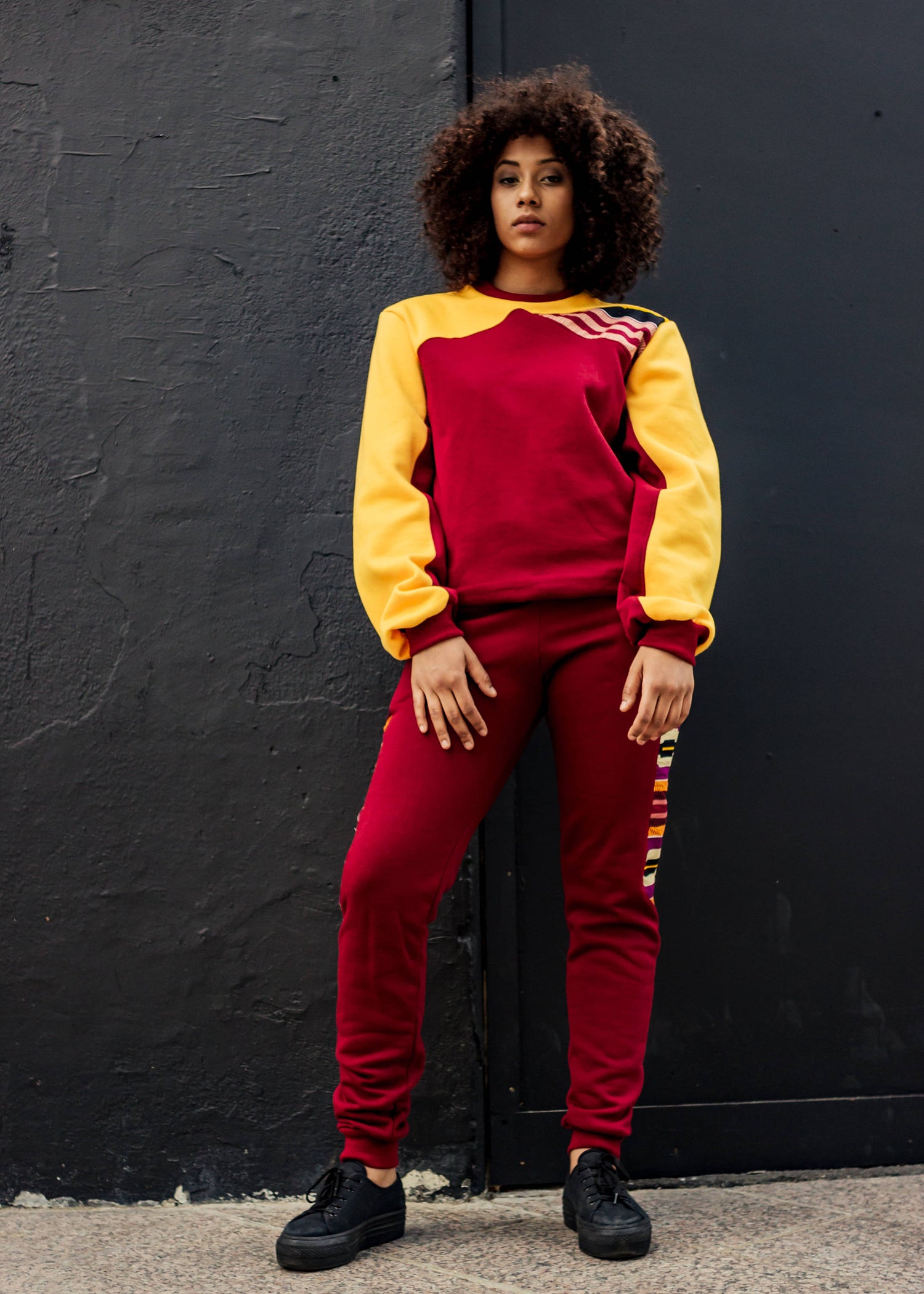 Jupiter| Tracksuit | Burgundy | Tribal |Handmade