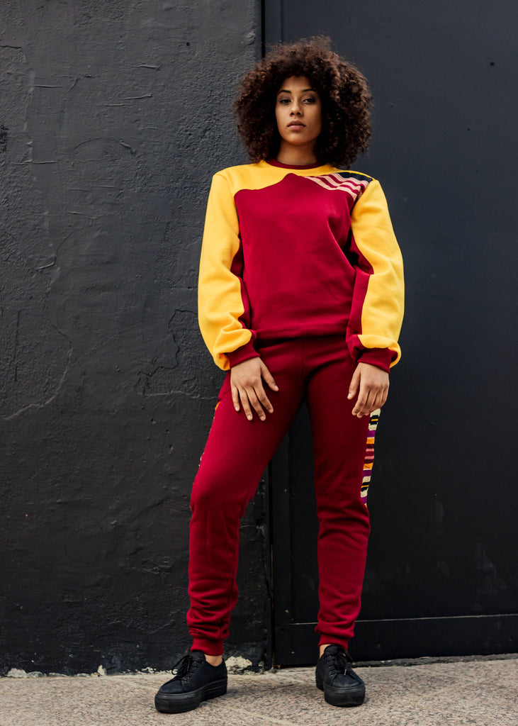 Jupiter| Tracksuit | Burgundy | Tribal |Handmade