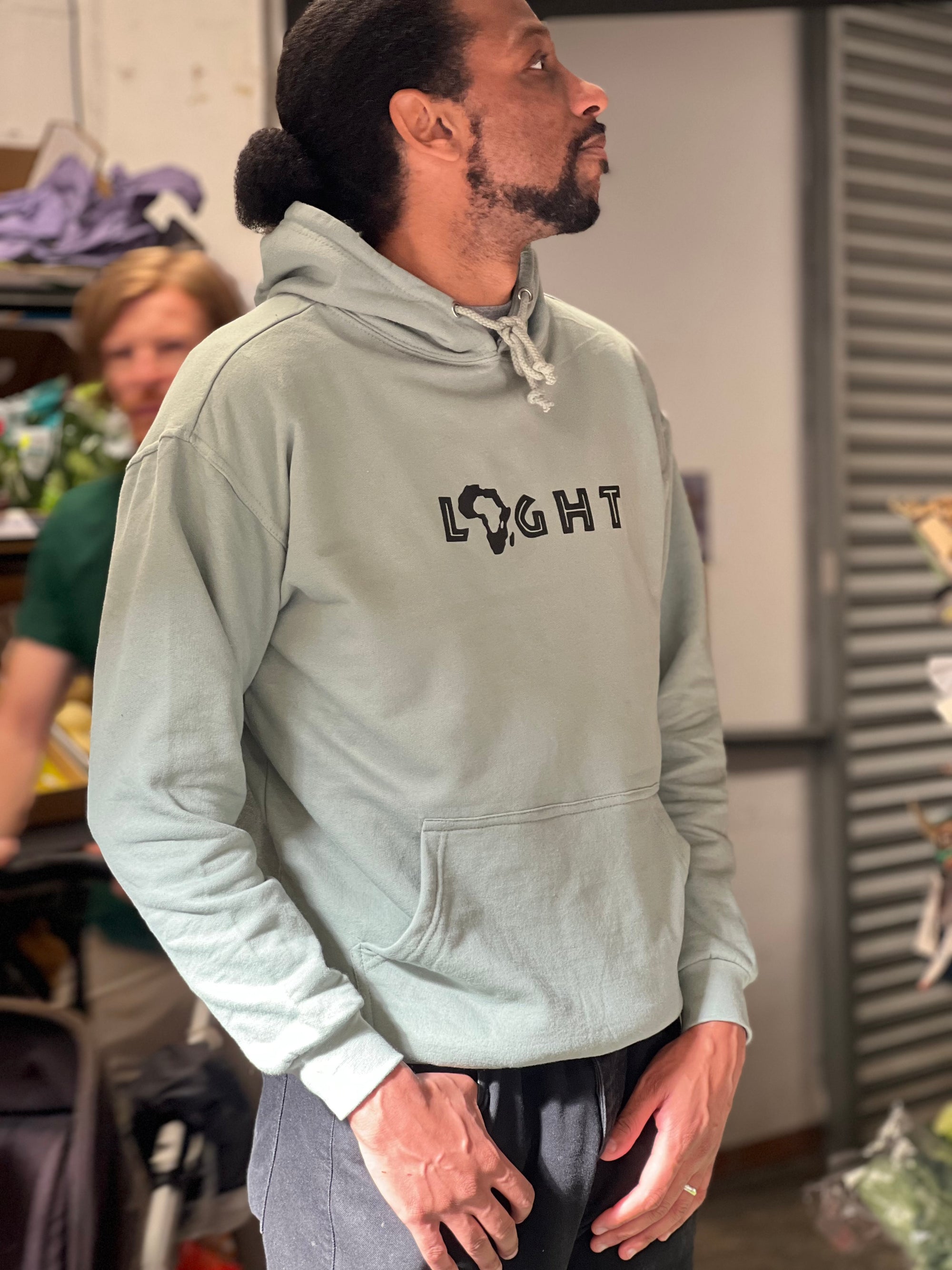 Light Africa Pullover Hoodie for Men – Adult Size with Drawstring