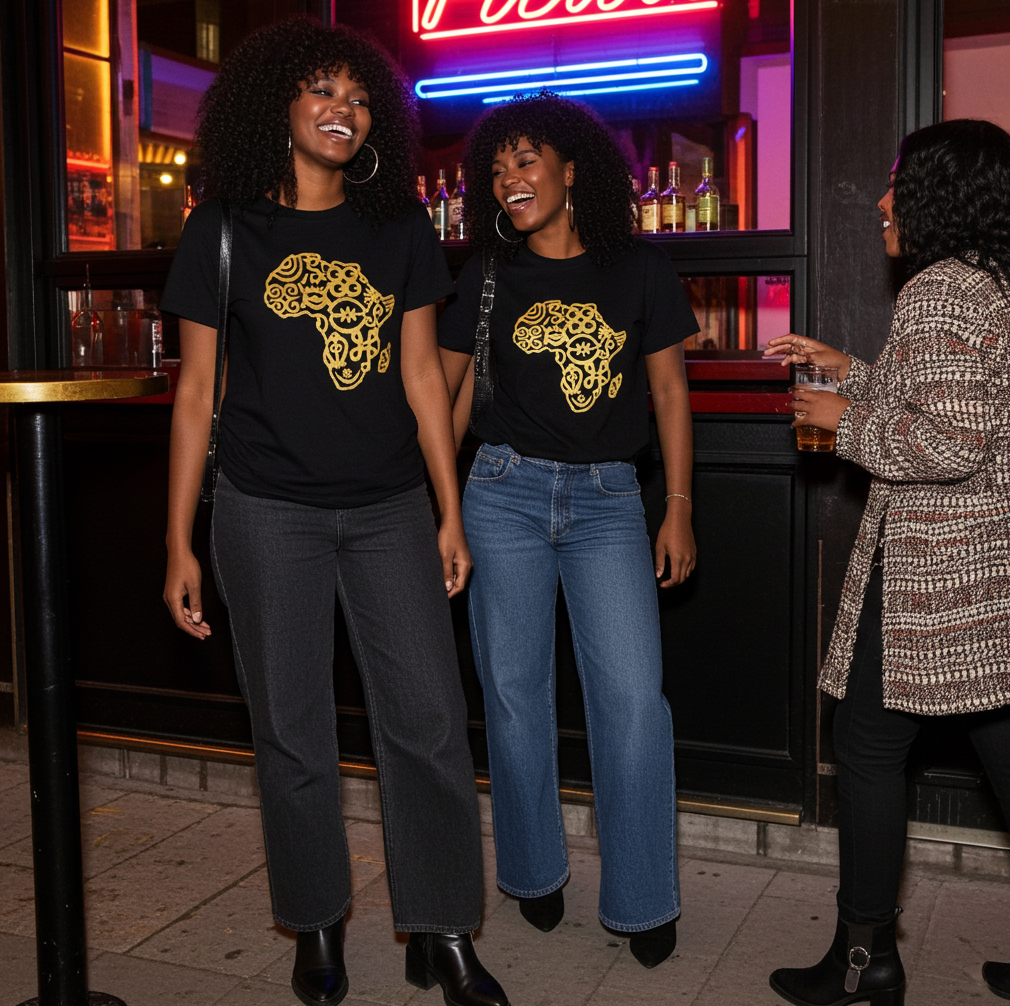 Adinkra Symbol Cotton T-Shirt – Adult Unisex Loose Fit Tee