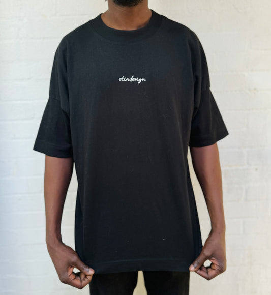 Short Sleeve Oversized Black Organic T-shirt