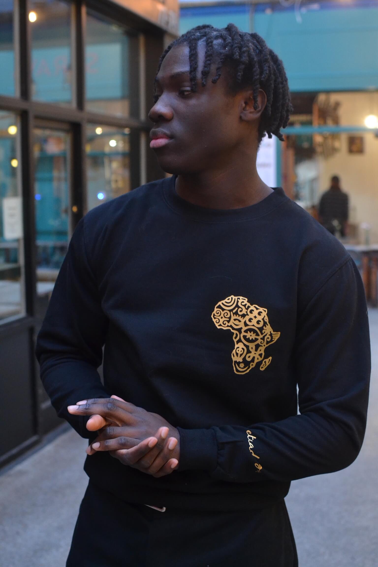 Gold adinkra symbol sweatshirt 