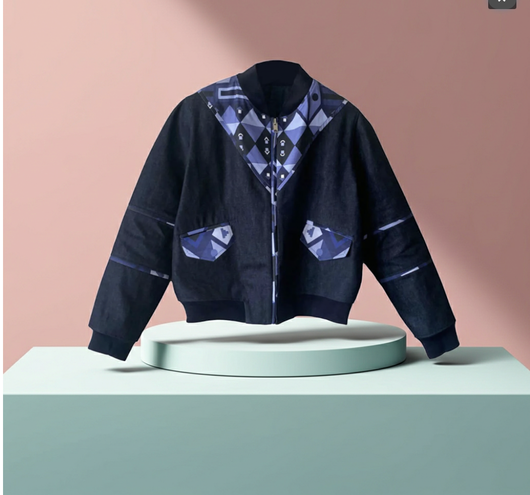 Denim Bomber Jacket – Adult Unisex Streetwear Jacket