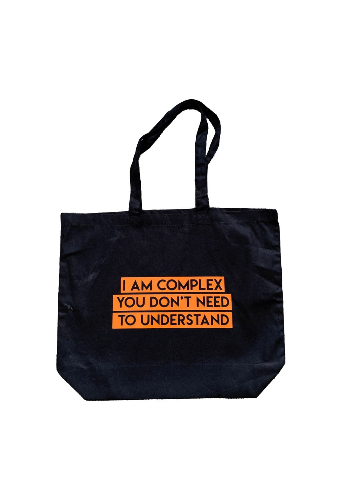 I am complex organic tote bag