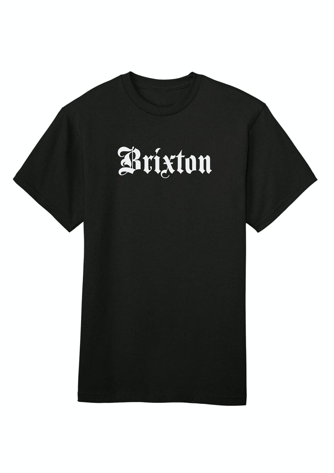 A gray Brixton T-shirt with the brand name 'Brixton' written across the front in bold letters.