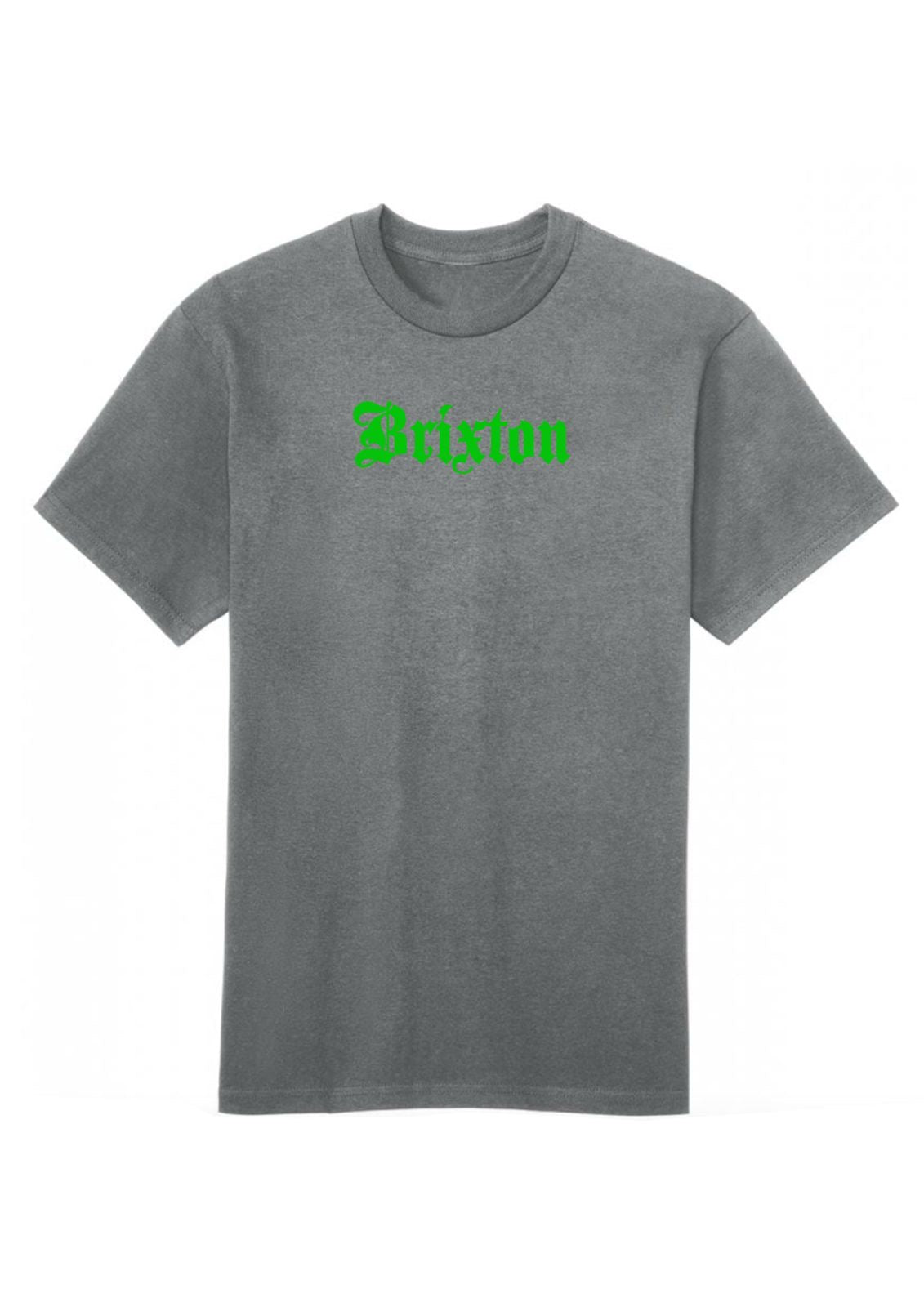 Brixton Streetwear T-shirt in Grey | Green writing