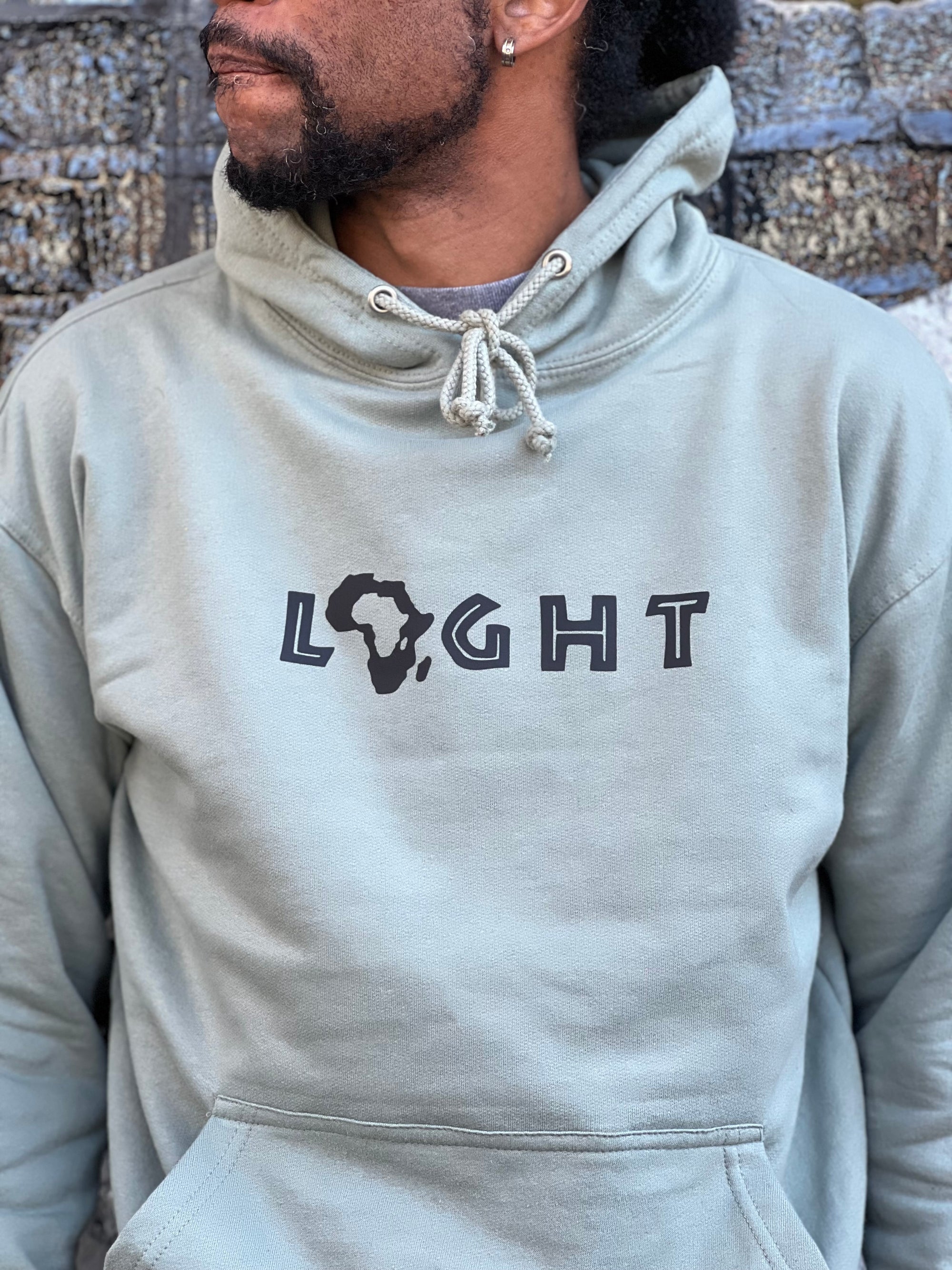 Light Africa Pullover Hoodie for Men – Adult Size with Drawstring