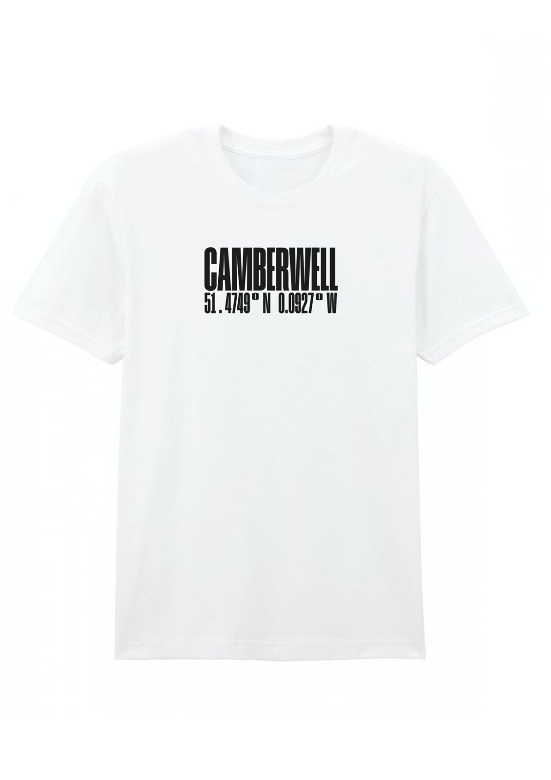 A sport grey Camberwell cotton T-shirt with the brand name printed in black text on the front.