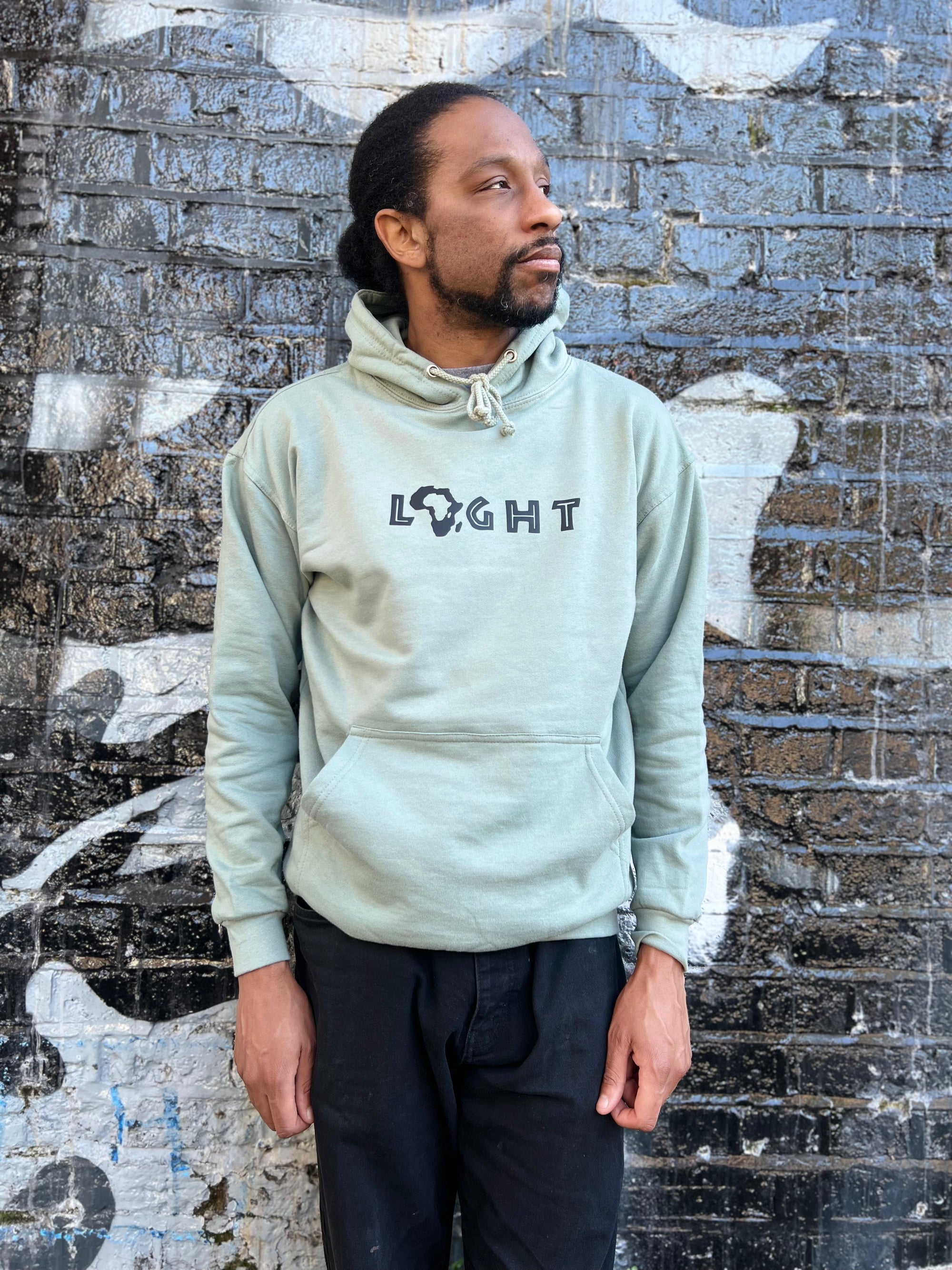 Light Africa Pullover Hoodie for Men – Adult Size with Drawstring