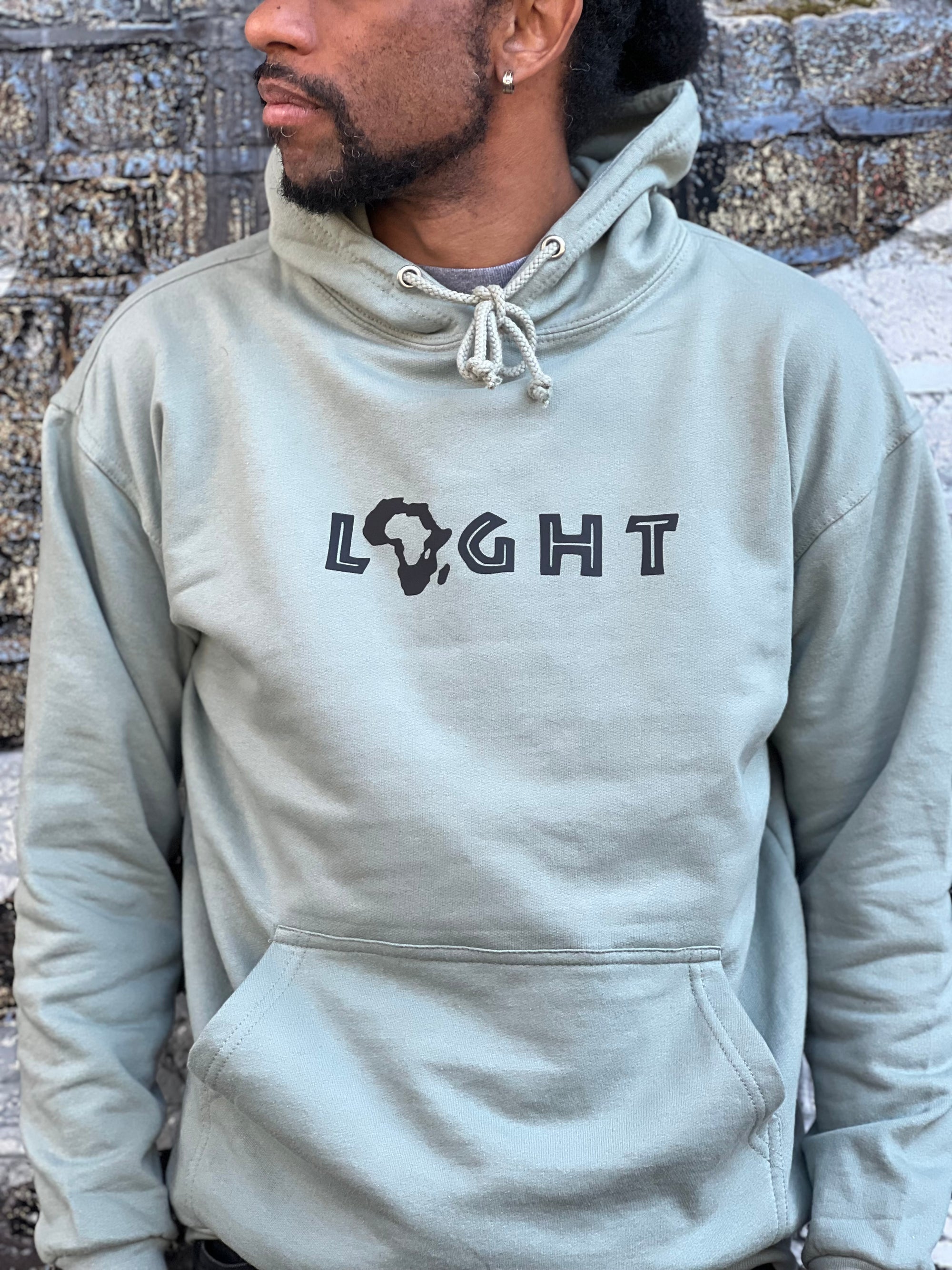Light Africa Pullover Hoodie for Men – Adult Size with Drawstring