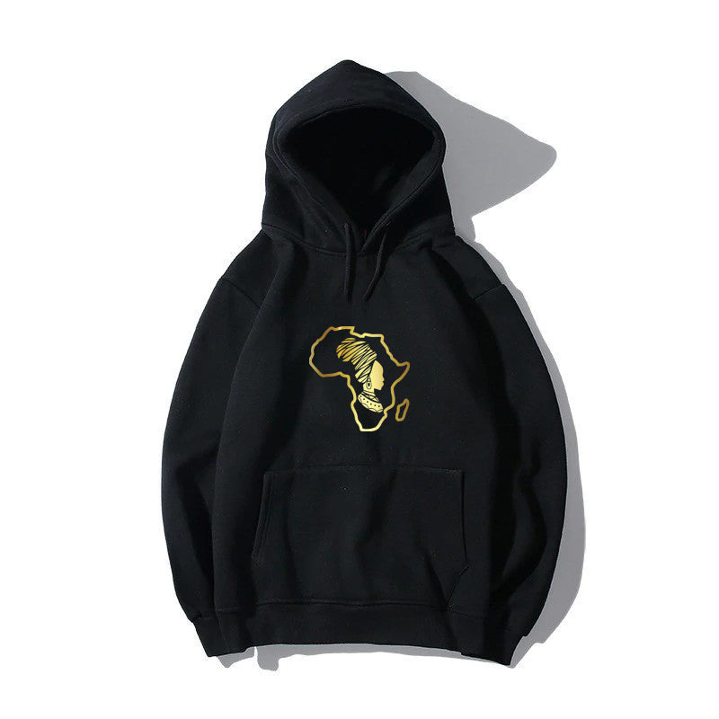 Mama Africa Gold Print Pullover Hoodie Adult Size