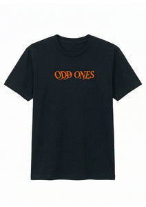 Black t-shirt with 'ODP ONES' text in orange on a black background