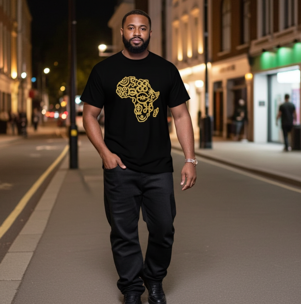 Adinkra Symbol Cotton T-Shirt – Adult Unisex Loose Fit Tee