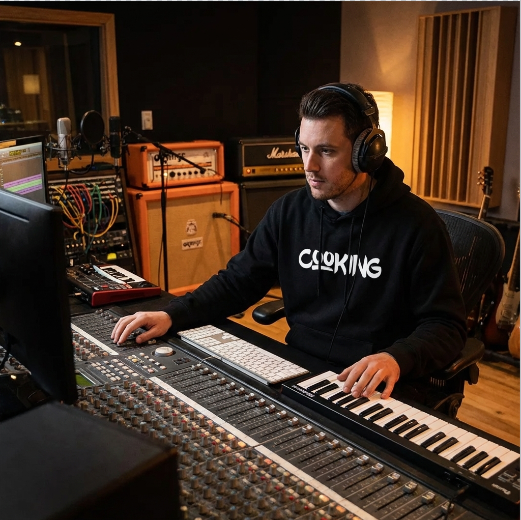 Cooking - Black Pullover Hoodie Adult Menswear