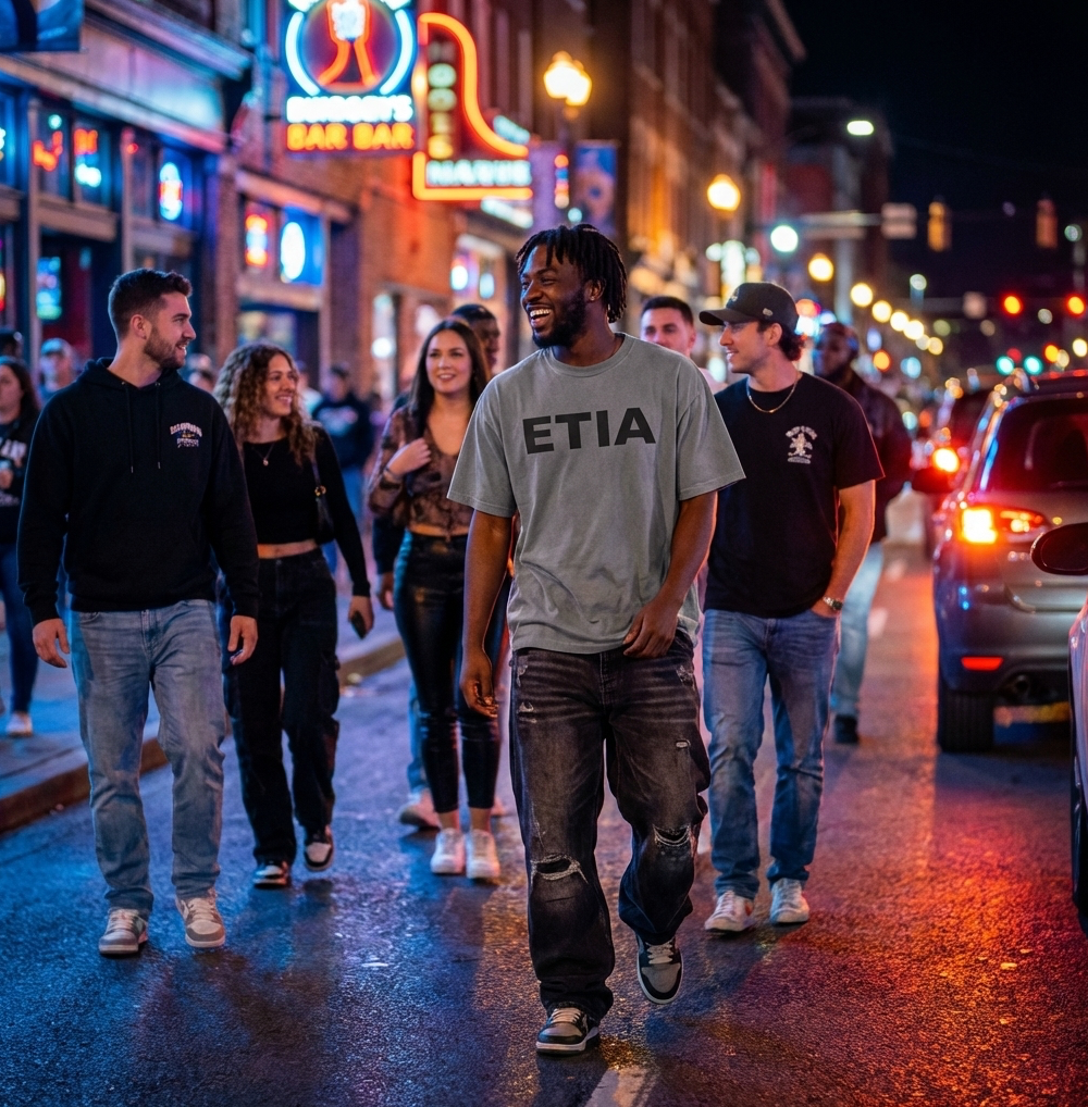 E T I A  Wide Fit Loose Adult unisex Cotton T-shirt