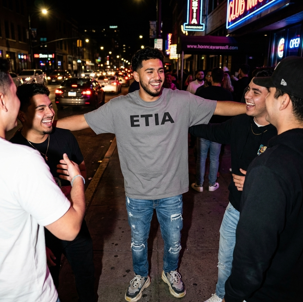 E T I A Wide Fit Cotton T-Shirt – Adult Unisex Loose Tee