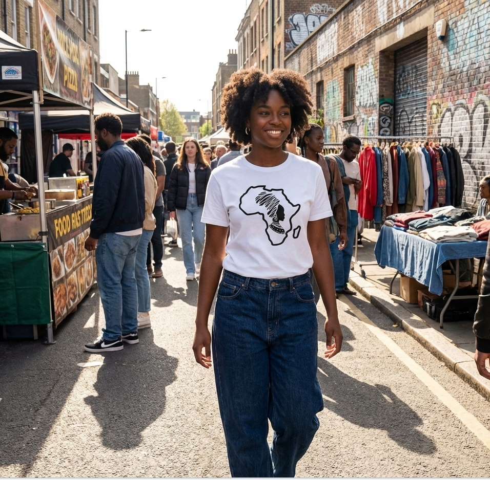 Mama Africa Graphic T-Shirt – Soft Cotton Wide Fit Adult Unisex Tee