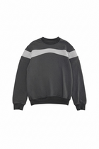 Gray sweater with white stripes on a white background