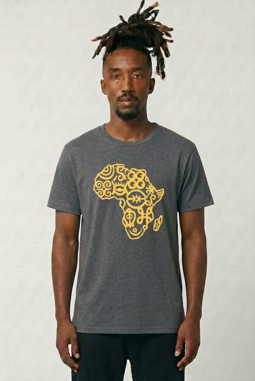 Men's Sportswear Adinkra Symbol Cotton T-Shirt | Adult Unisex Loose Fit