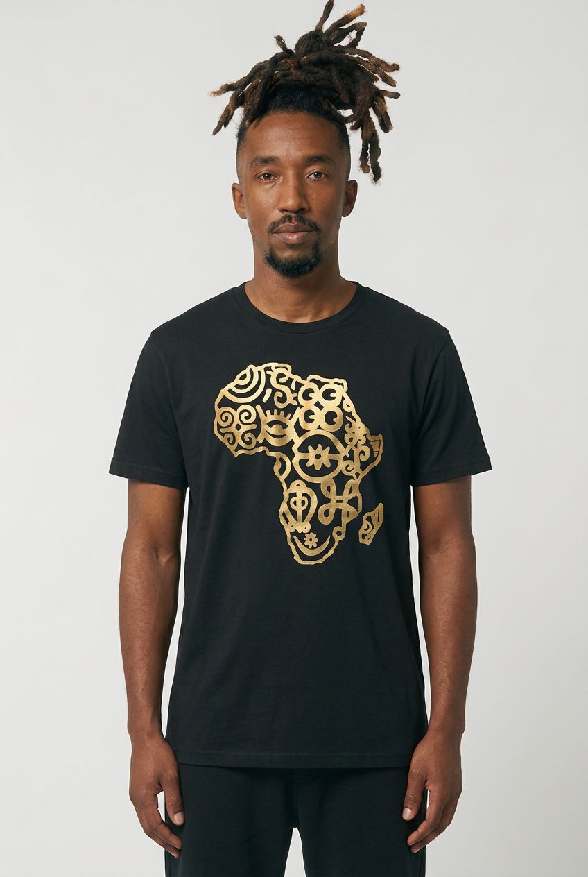 Men's Sportswear Adinkra Symbol Cotton T-Shirt | Adult Unisex Loose Fit
