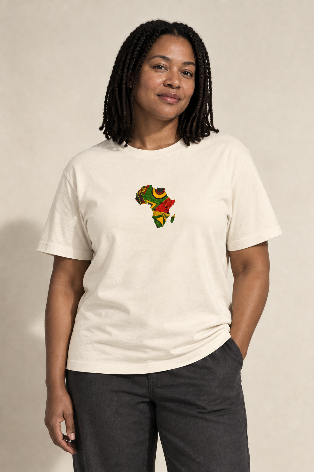 Africa Map T-shirt with a different model