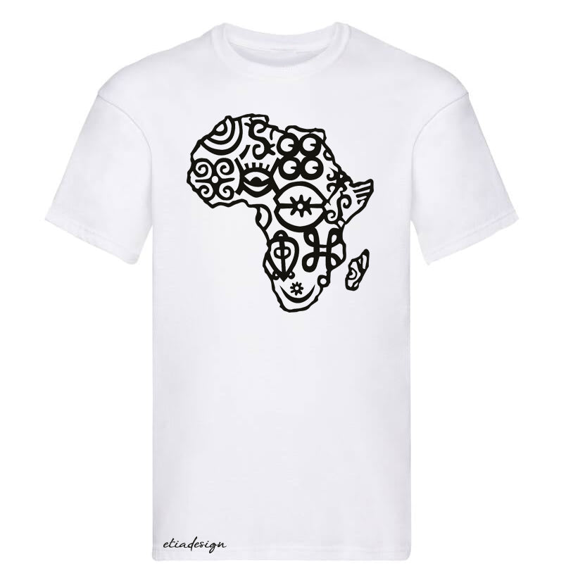 Adinkra Symbols Gold Print Premium Cotton T-shirt | Adult Size