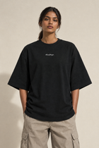 Black oversized organic T-shirt streetwear preview