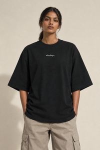 Black oversized organic T-shirt streetwear preview