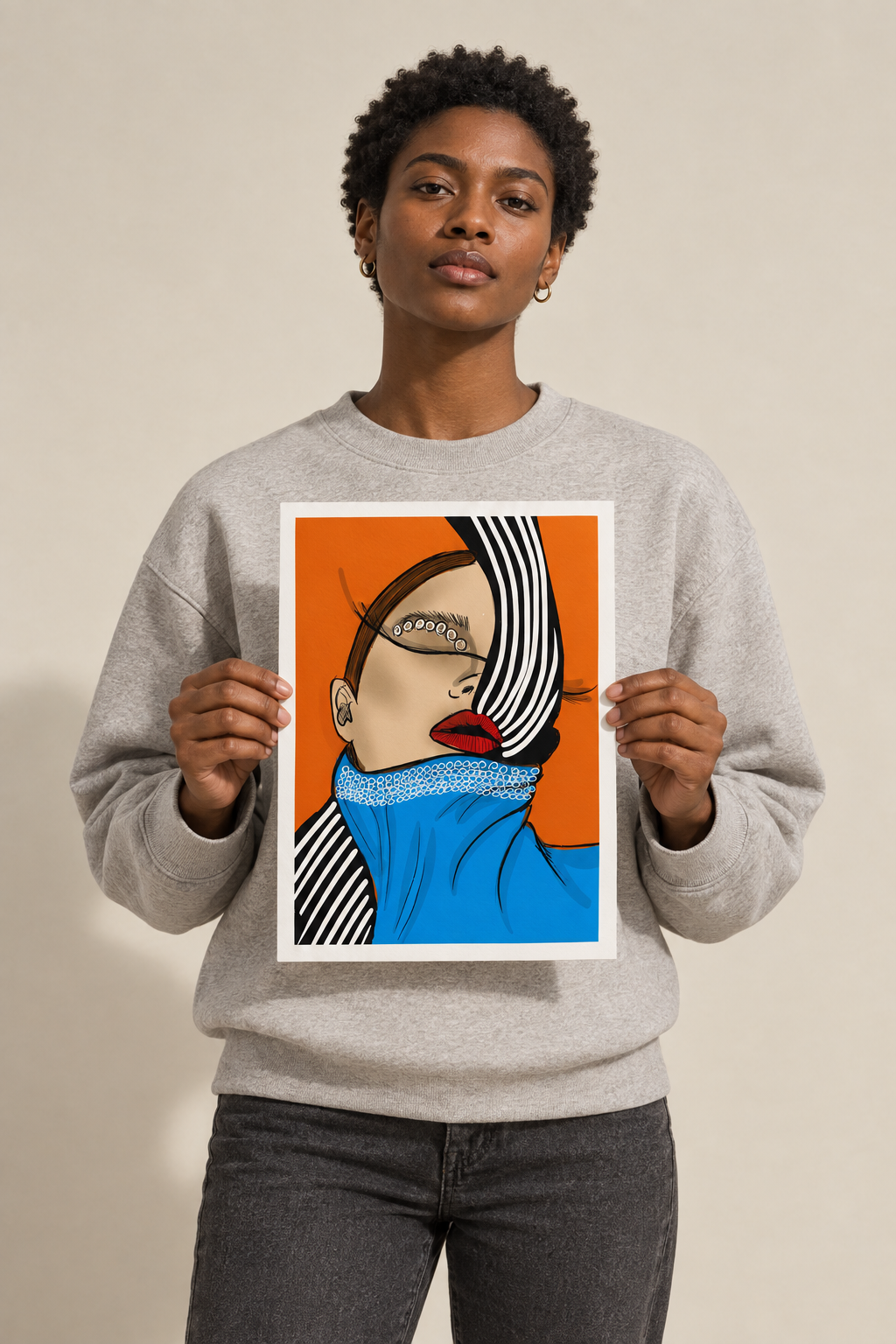 Colourful portrait wall-art lifestyle preview