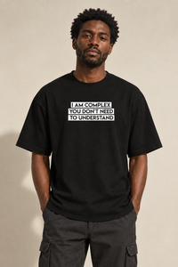 Complex front with white print panels and warm background