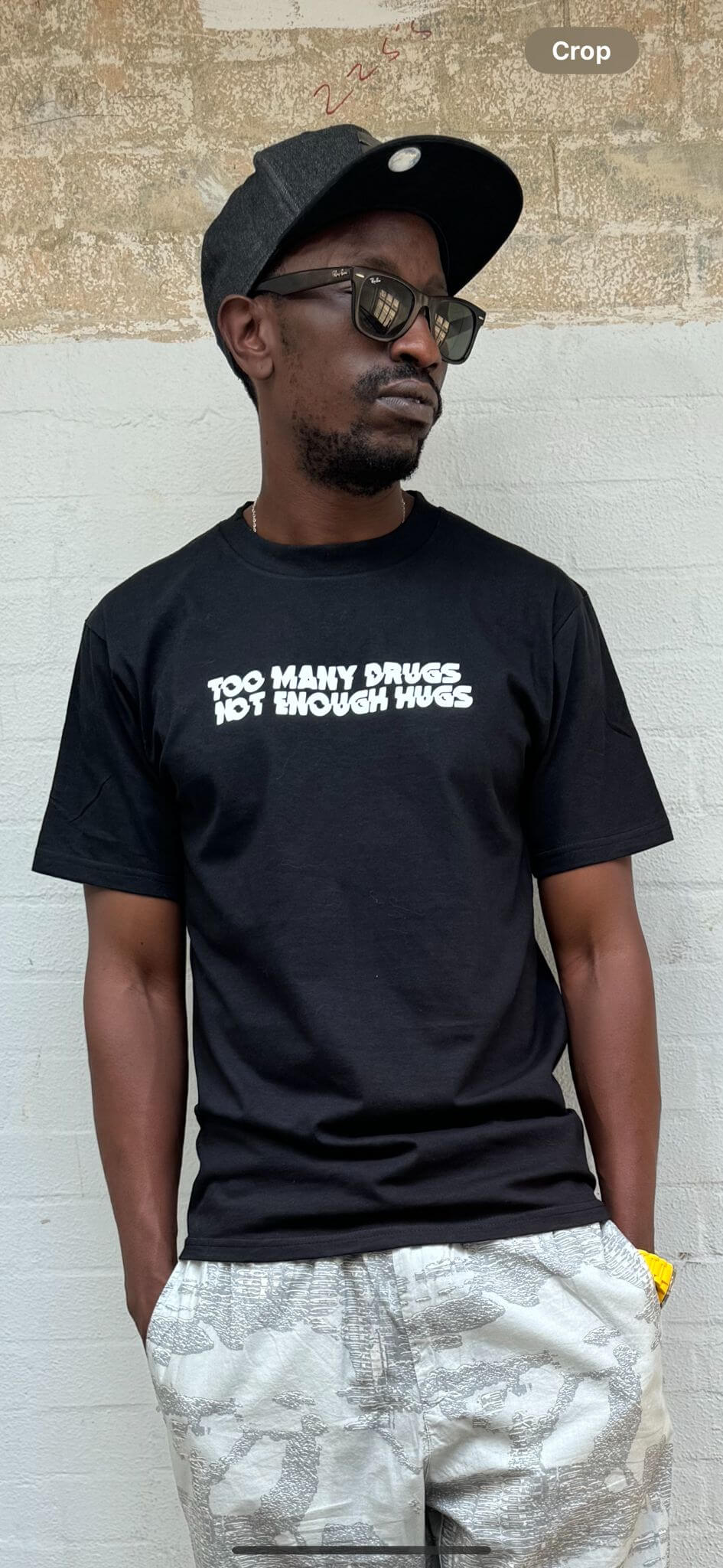 Too Many Drugs - Not Enough Hugs Loose Wide Fit Cotton T-shirt